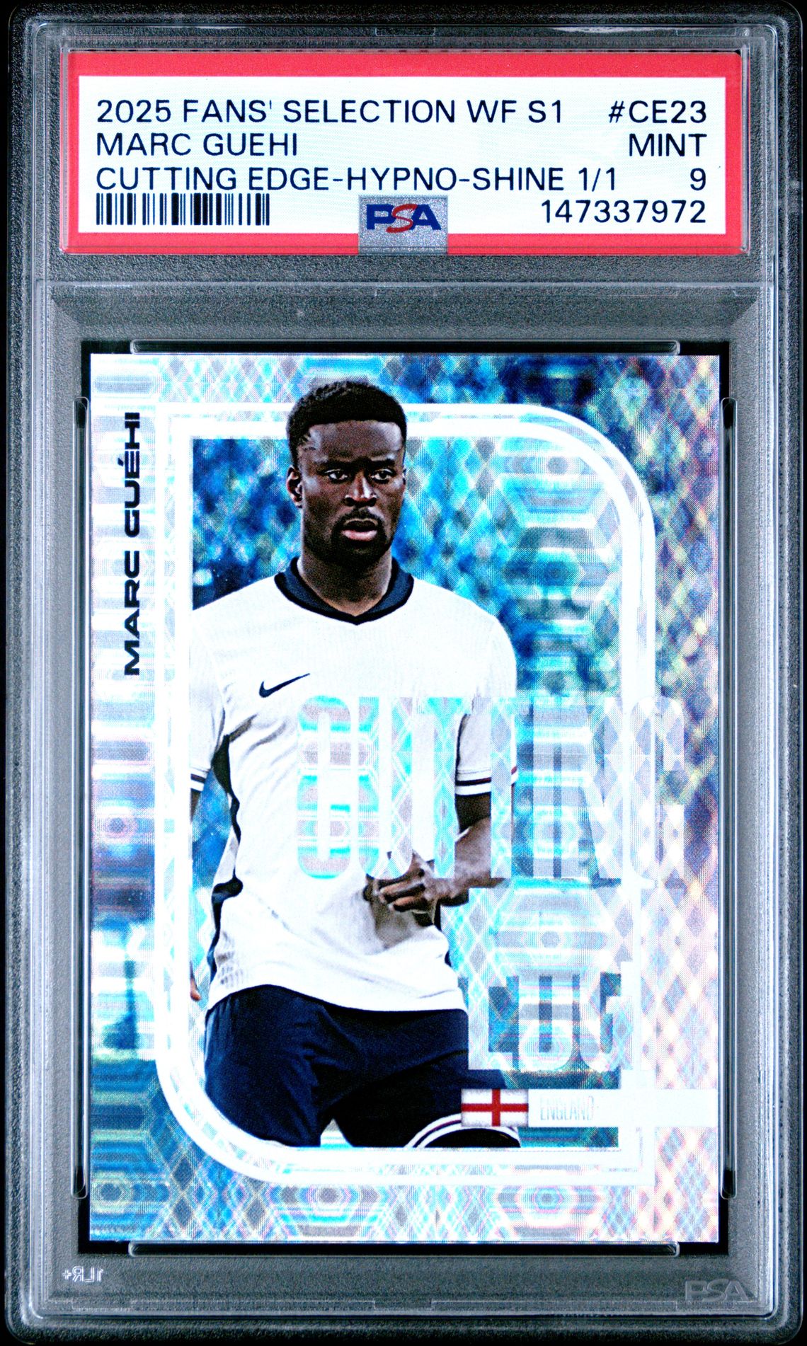 2025 Futera Fans' Selection World Football Series 1 Cutting Edge Marc Guehi #Ce23 (Cutting Edge-Hypno-Shine 1/1) Mint 9 front