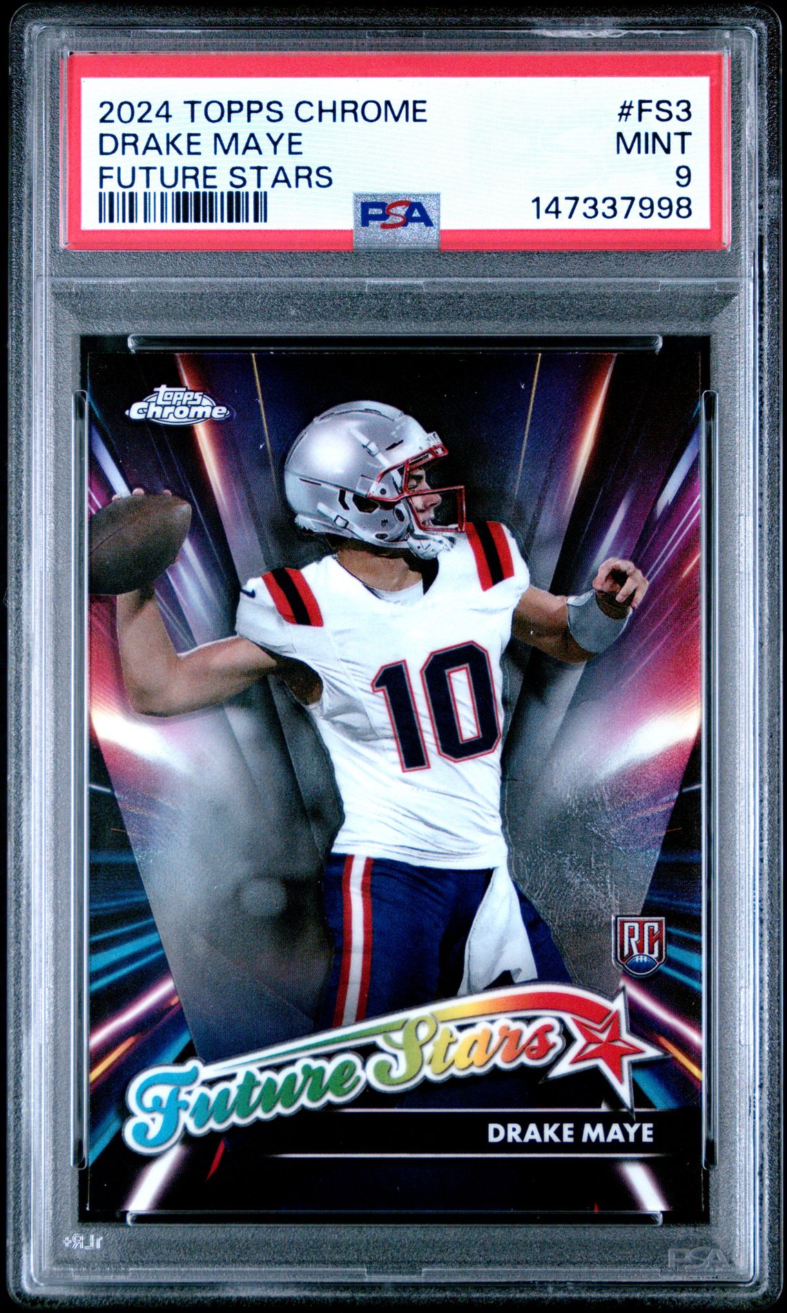 2024 Topps Chrome Future Stars Drake Maye #Fs3 Mint 9 front