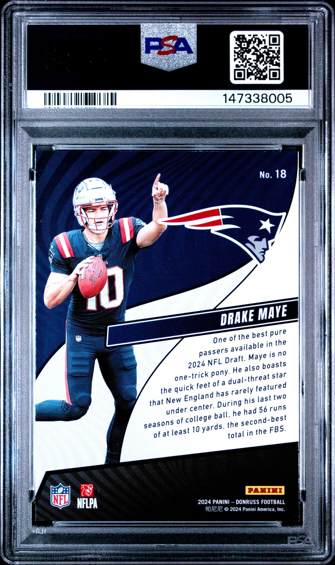 2024 Panini Donruss Rookie Revolution Drake Maye #18 Nm-Mt+ 8.5 back