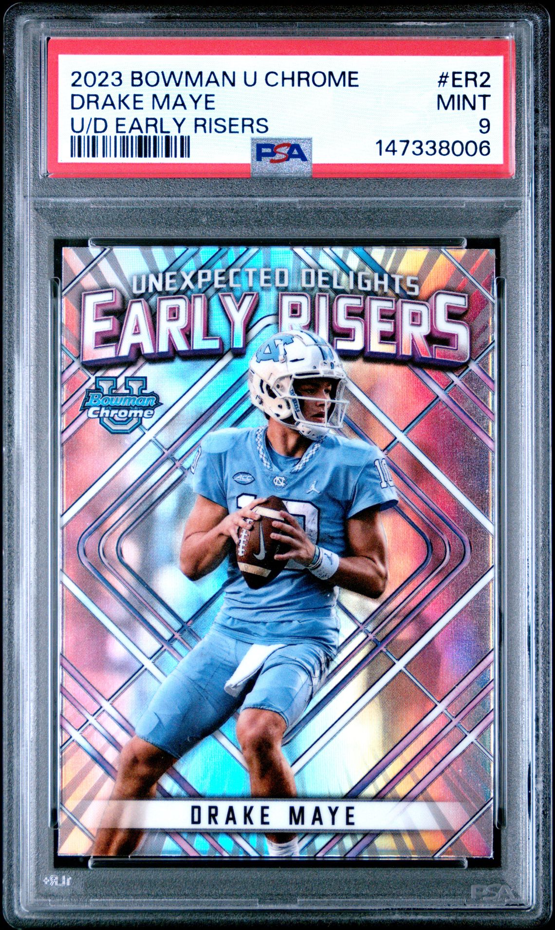 2023 Bowman University Chrome Unexpected Delights Early Risers Drake Maye #Er2 Mint 9 front