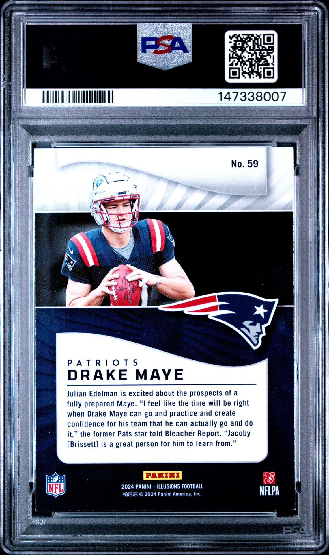 2024 Panini Illusions Drake Maye #59 (Trophy Collection Emerald) Nm-Mt 8 back