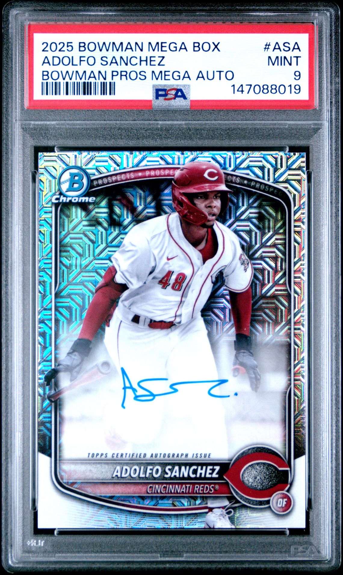 2025 Bowman Mega Box Bowman Prospect Mega Autographs Adolfo Sanchez #Asa Mint 9 front