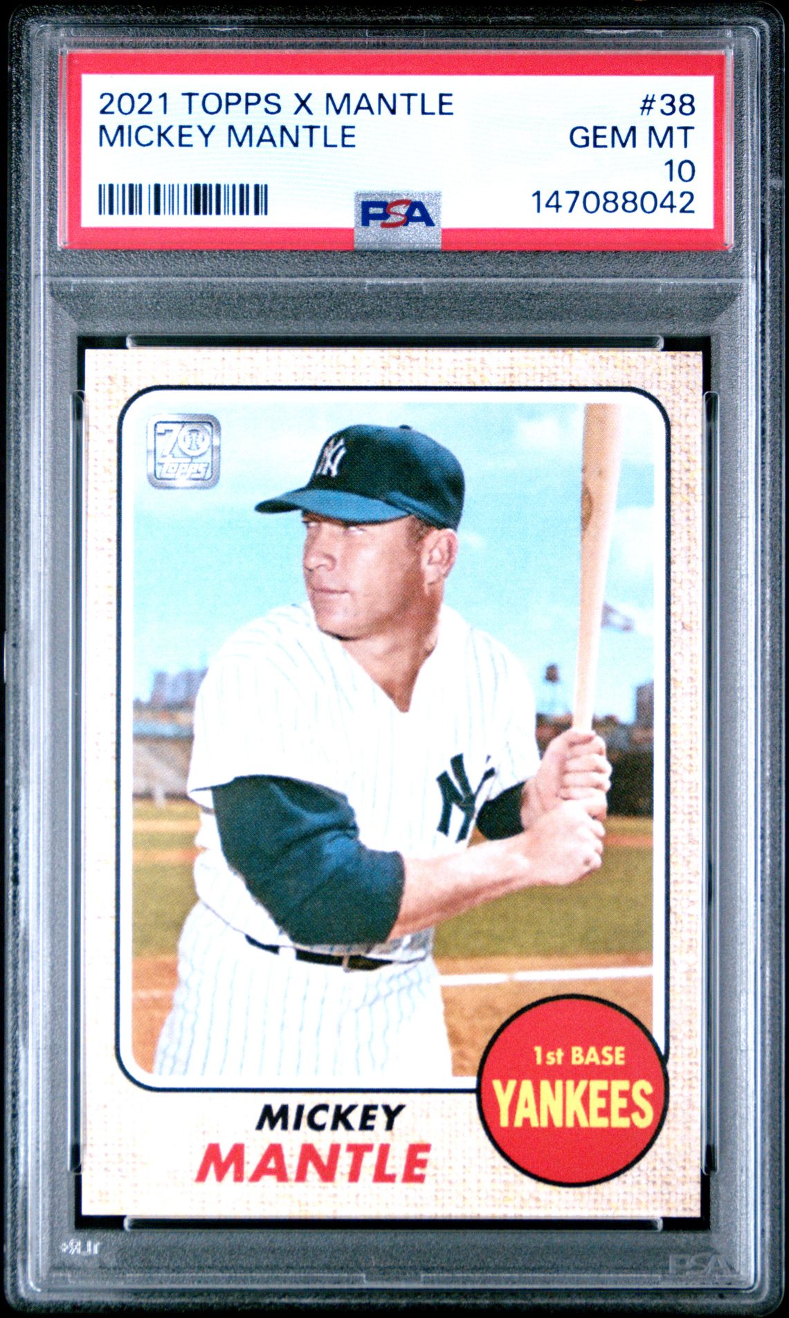 2021 Topps X Mickey Mantle Collection Mickey Mantle #38 Gem Mt 10 front