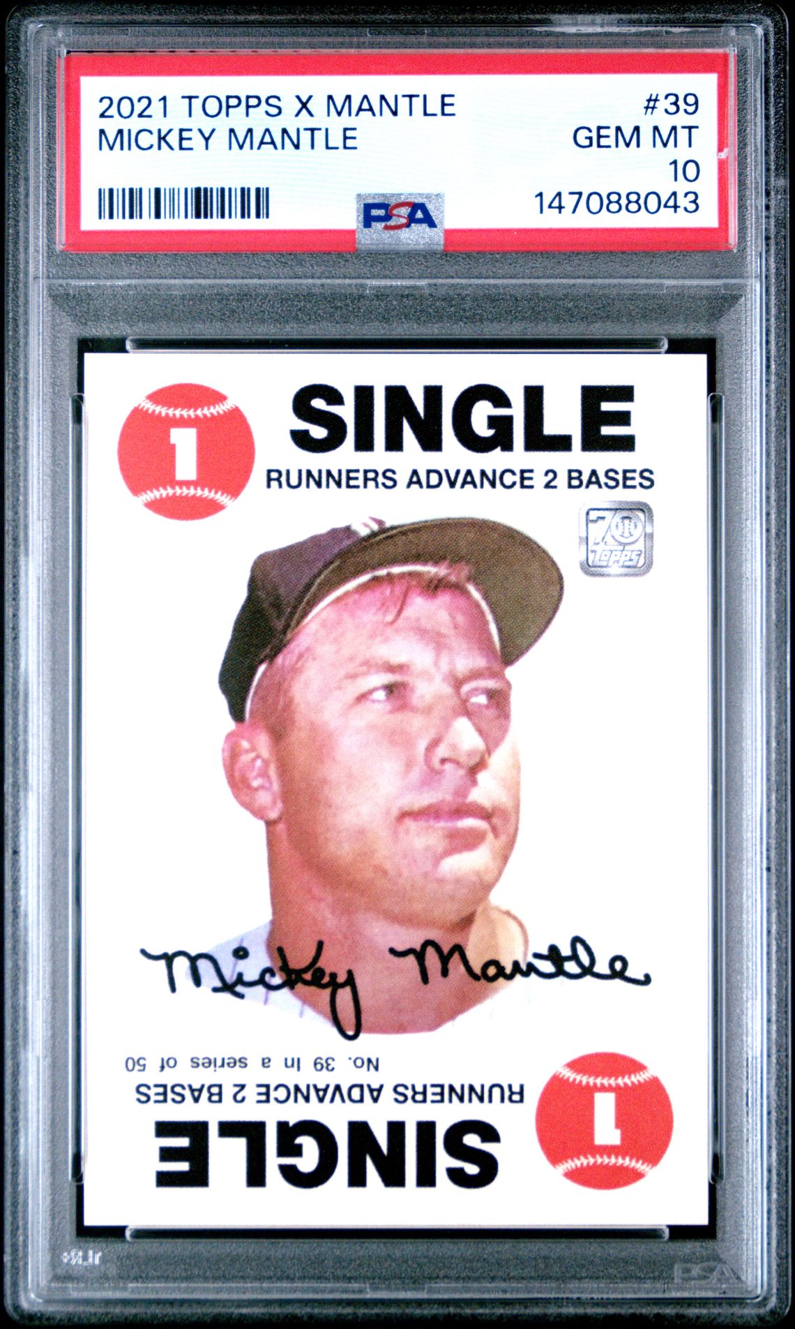 2021 Topps X Mickey Mantle Collection Mickey Mantle #39 Gem Mt 10 front