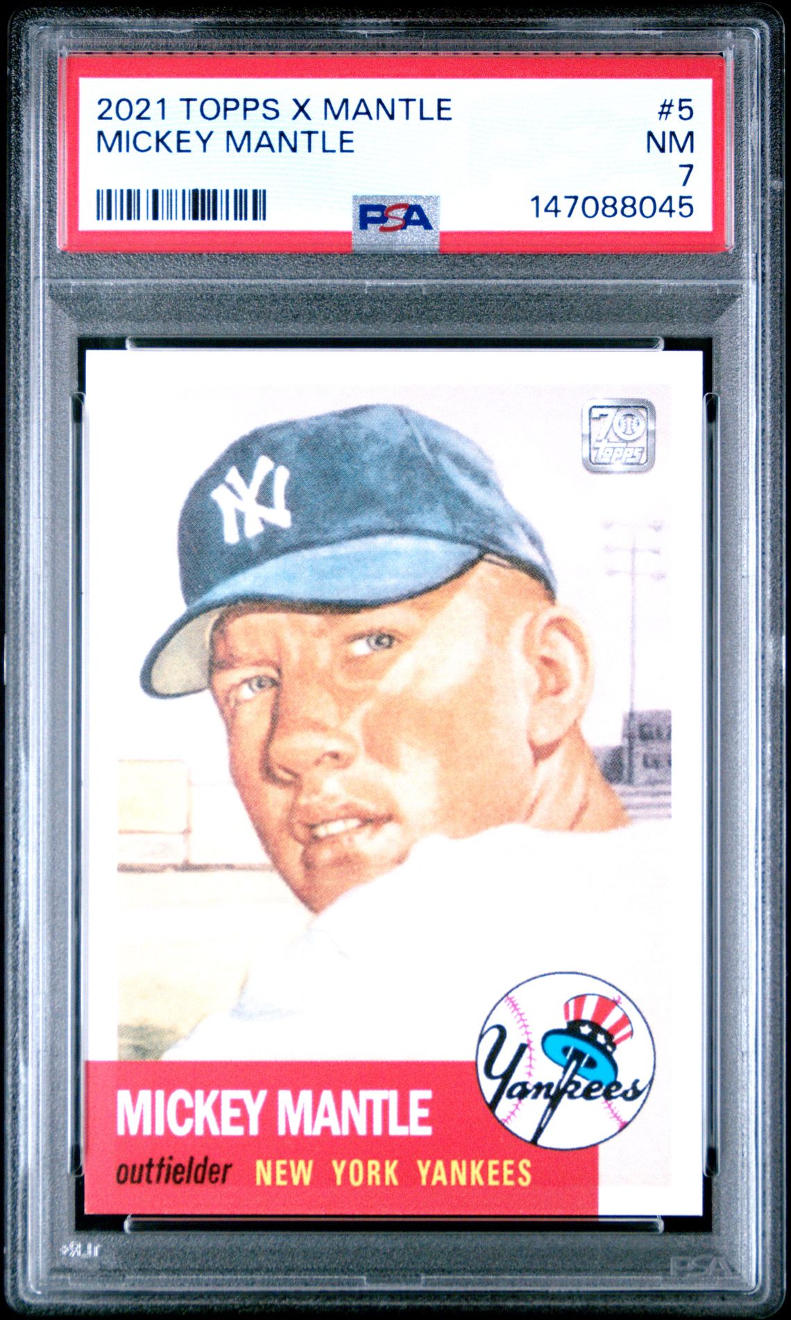 2021 Topps X Mickey Mantle Collection Mickey Mantle #5 Nm 7 front