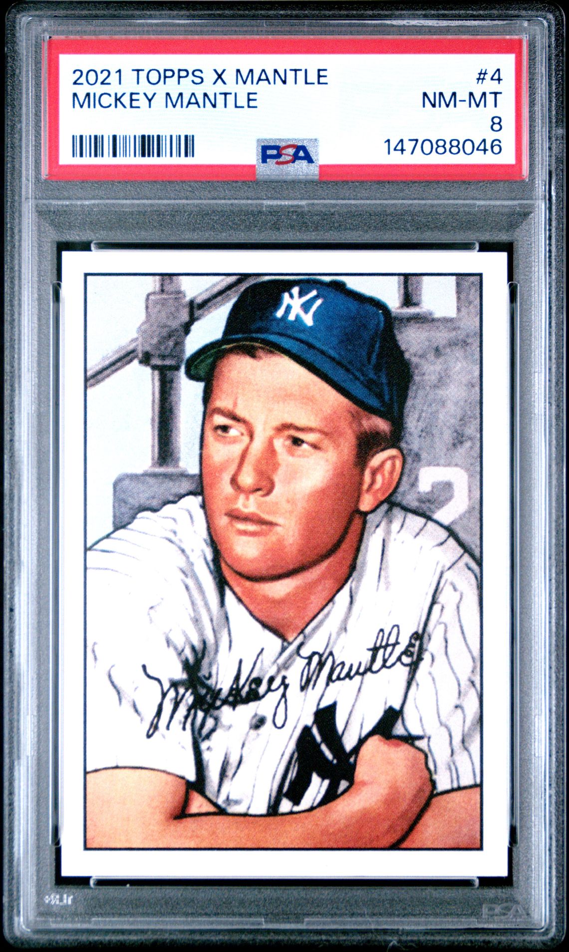 2021 Topps X Mickey Mantle Collection Mickey Mantle #4 Nm-Mt 8 front