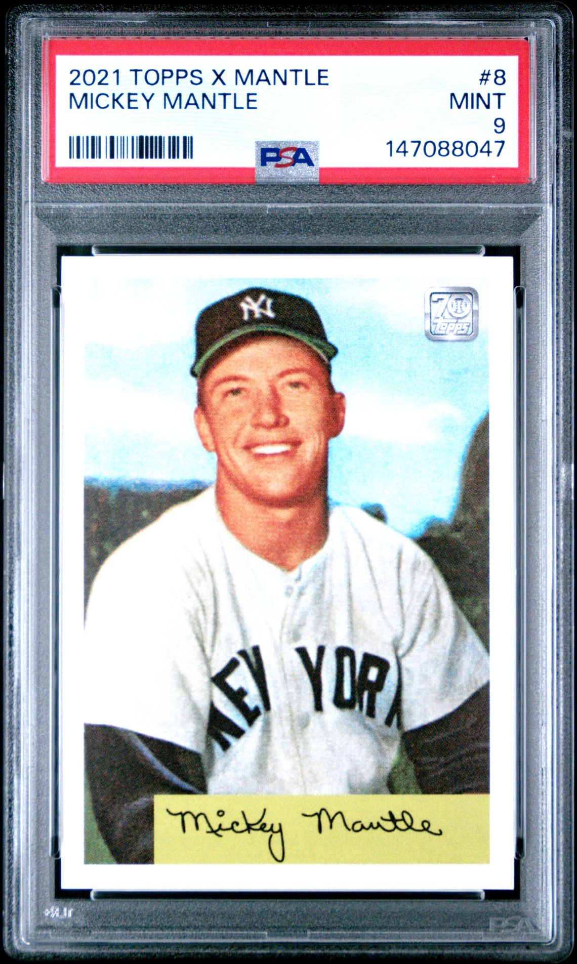 2021 Topps X Mickey Mantle Collection Mickey Mantle #8 Mint 9 front