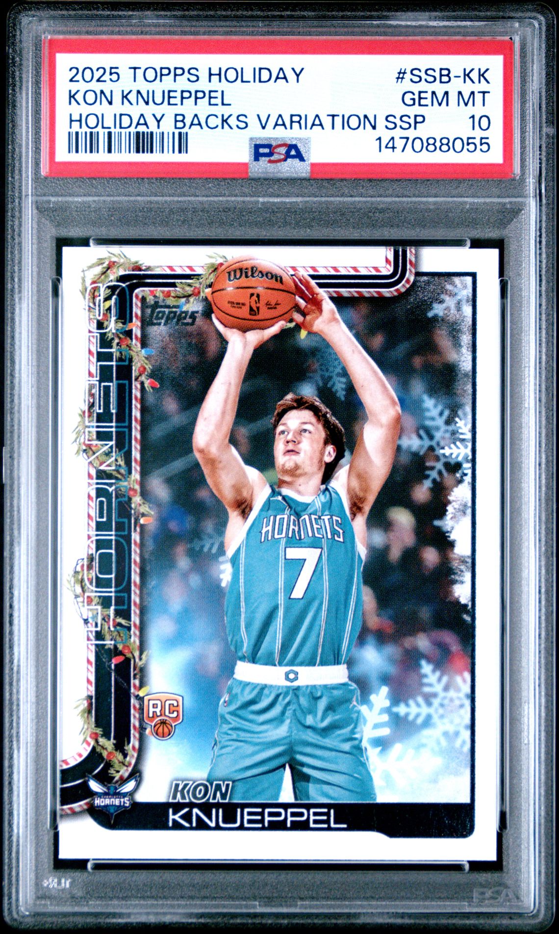 2025 Topps Holiday Holiday Backs Variation Super Short Prints Kon Knueppel #Ssb-Kk Gem Mt 10 front