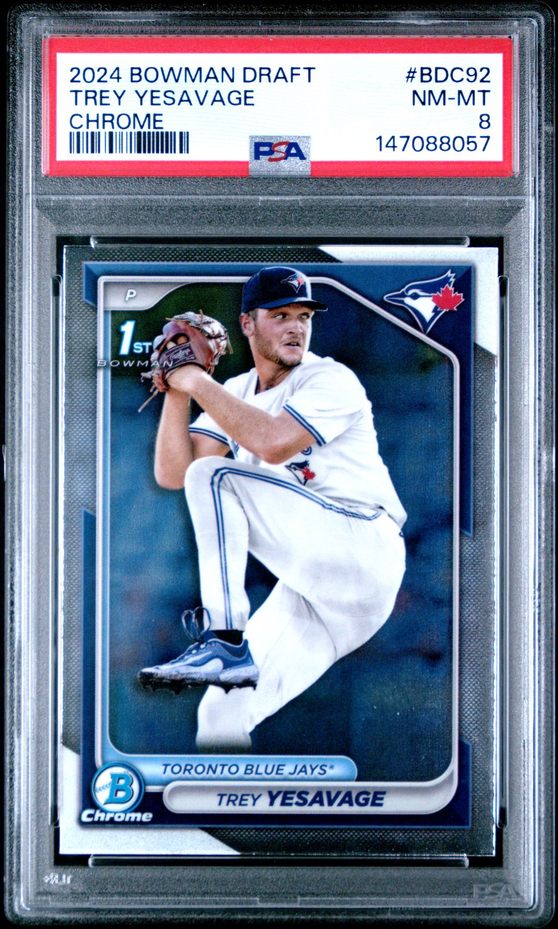 2024 Bowman Draft Trey Yesavage #Bdc92 (Chrome) Nm-Mt 8 front