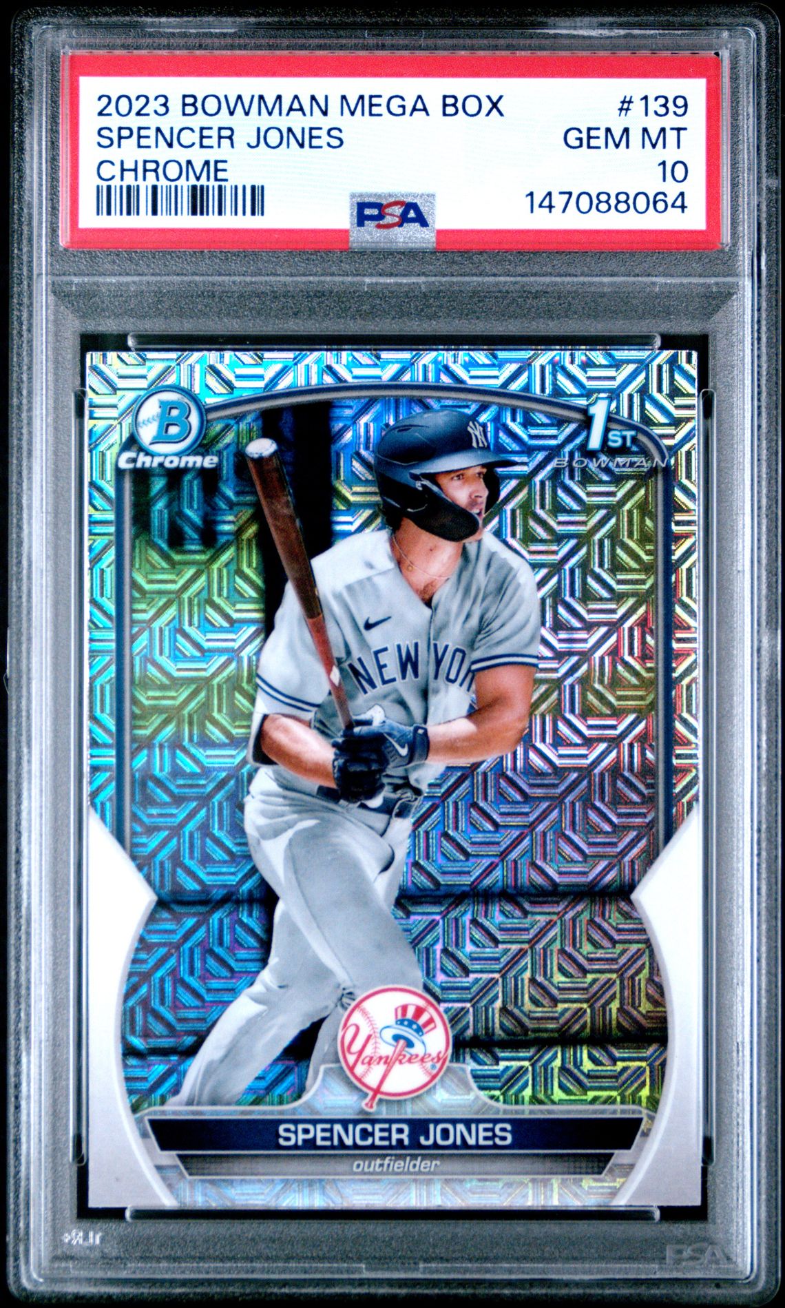 2023 Bowman Mega Box Chrome Spencer Jones #139 (Chrome) Gem Mt 10 front