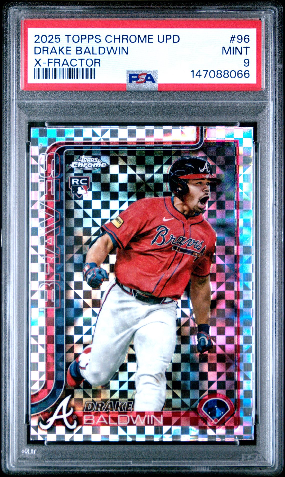 2025 Topps Chrome Update Drake Baldwin #96 (X-Fractor) Mint 9 front