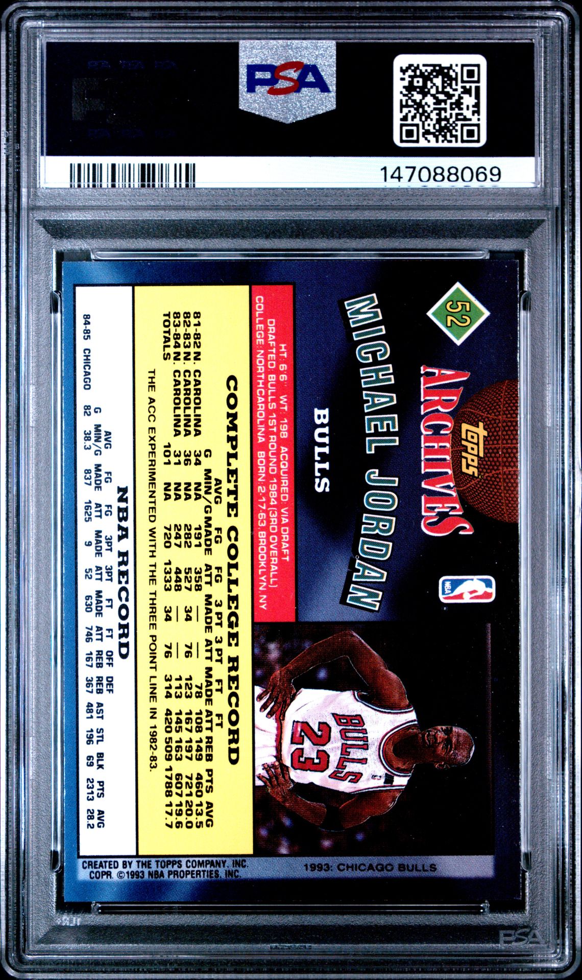 1992 Topps Archives Michael Jordan #52 Mint 9 back