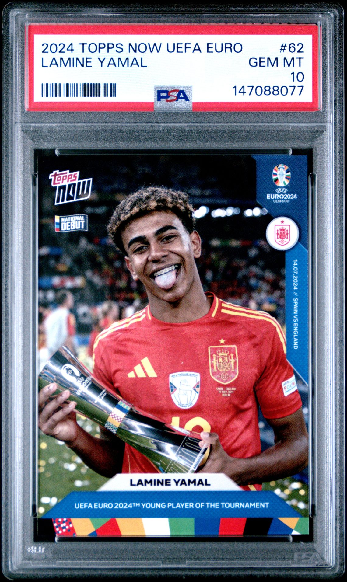 2024 Topps Now Uefa Euro Lamine Yamal #62 Gem Mt 10 front