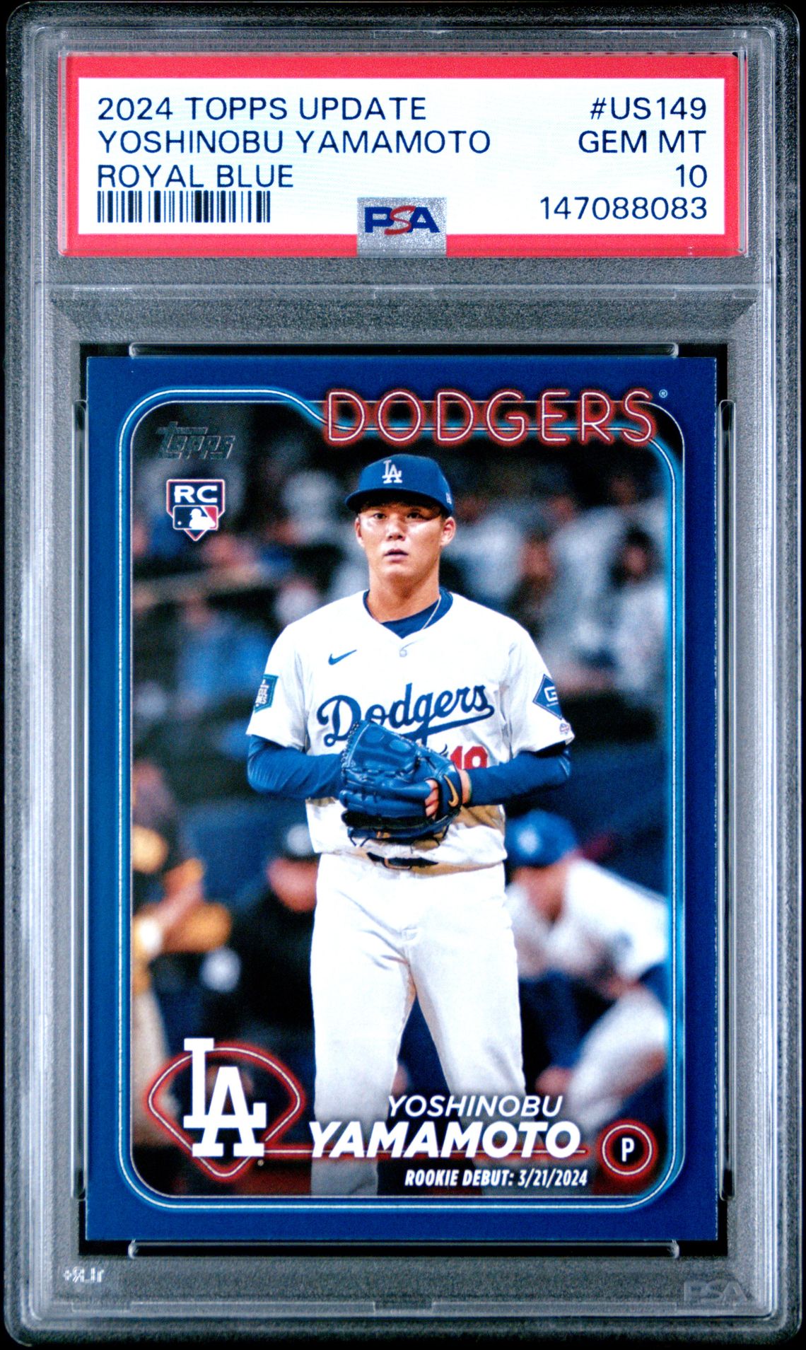 2024 Topps Update Yoshinobu Yamamoto #Us149 (Royal Blue) Gem Mt 10 front