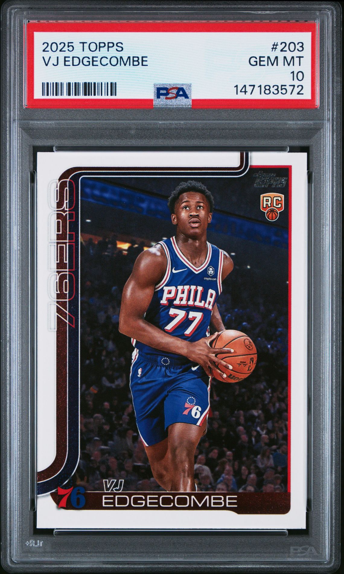 2025 Topps Vj Edgecombe #203 Gem Mt 10 front