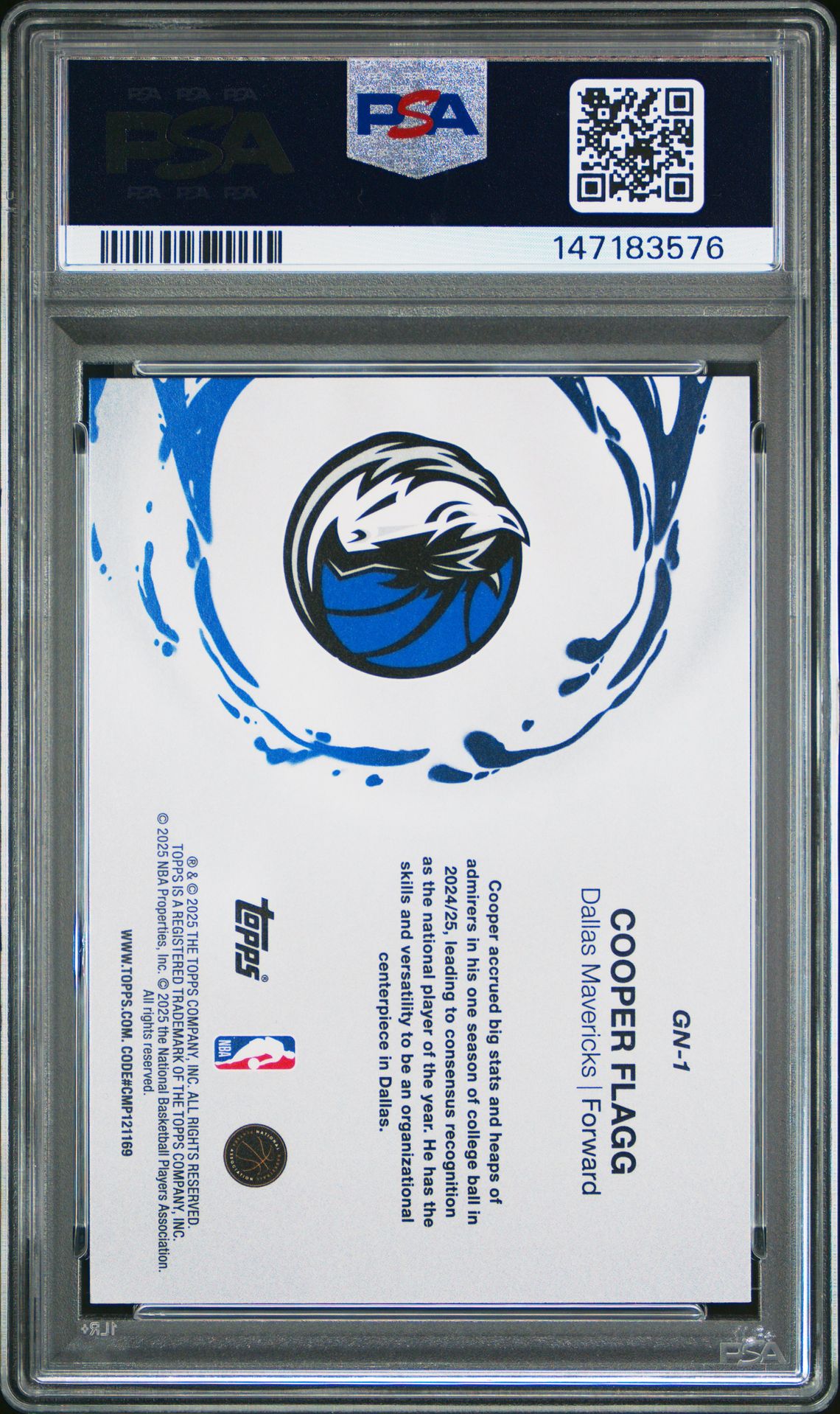 2025 Topps Generation Now Cooper Flagg #Gn-1 (Generation Now-Holo Foil) Mint 9 back