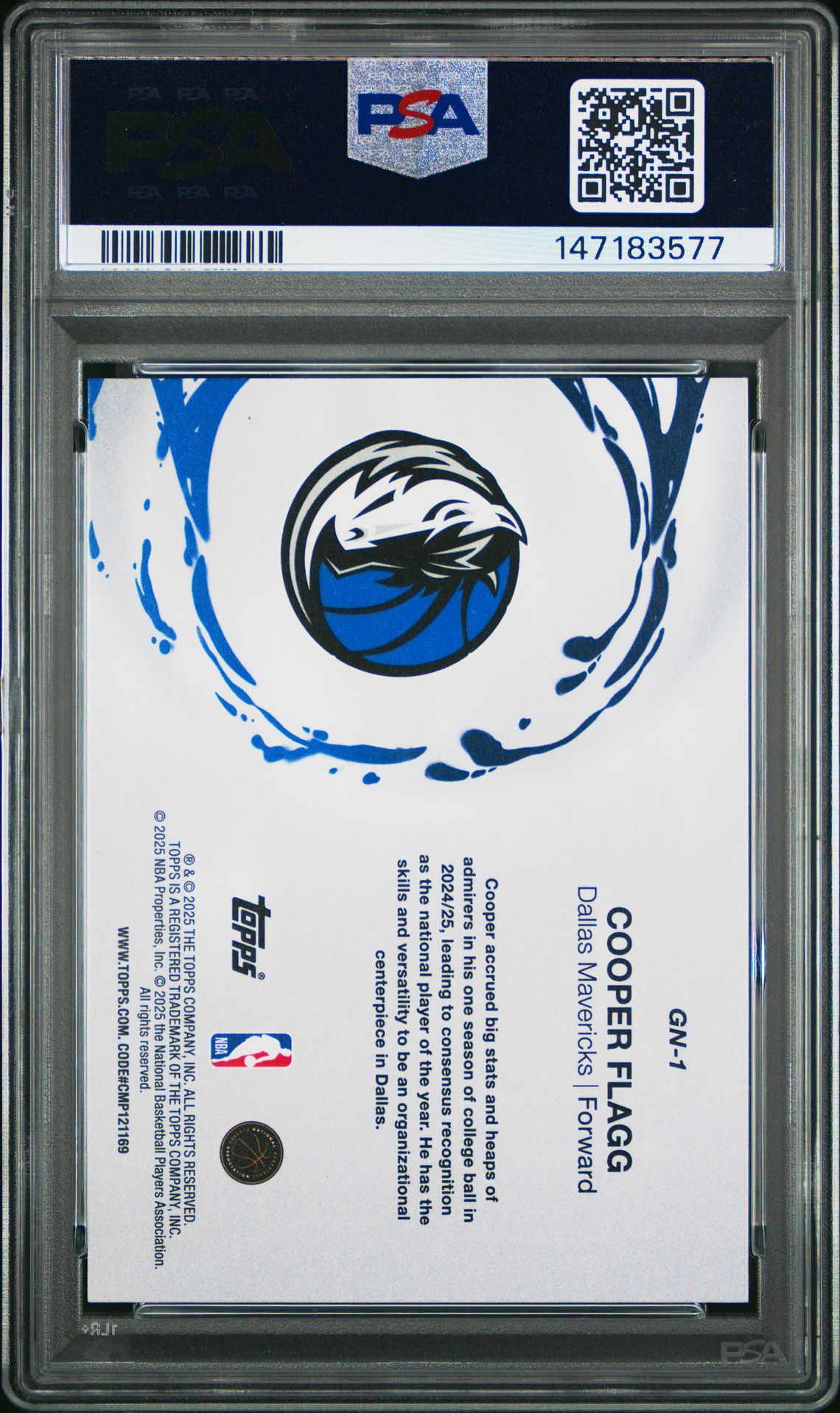 2025 Topps Generation Now Cooper Flagg #Gn-1 (Generation Now-Holo Foil) Mint 9 back