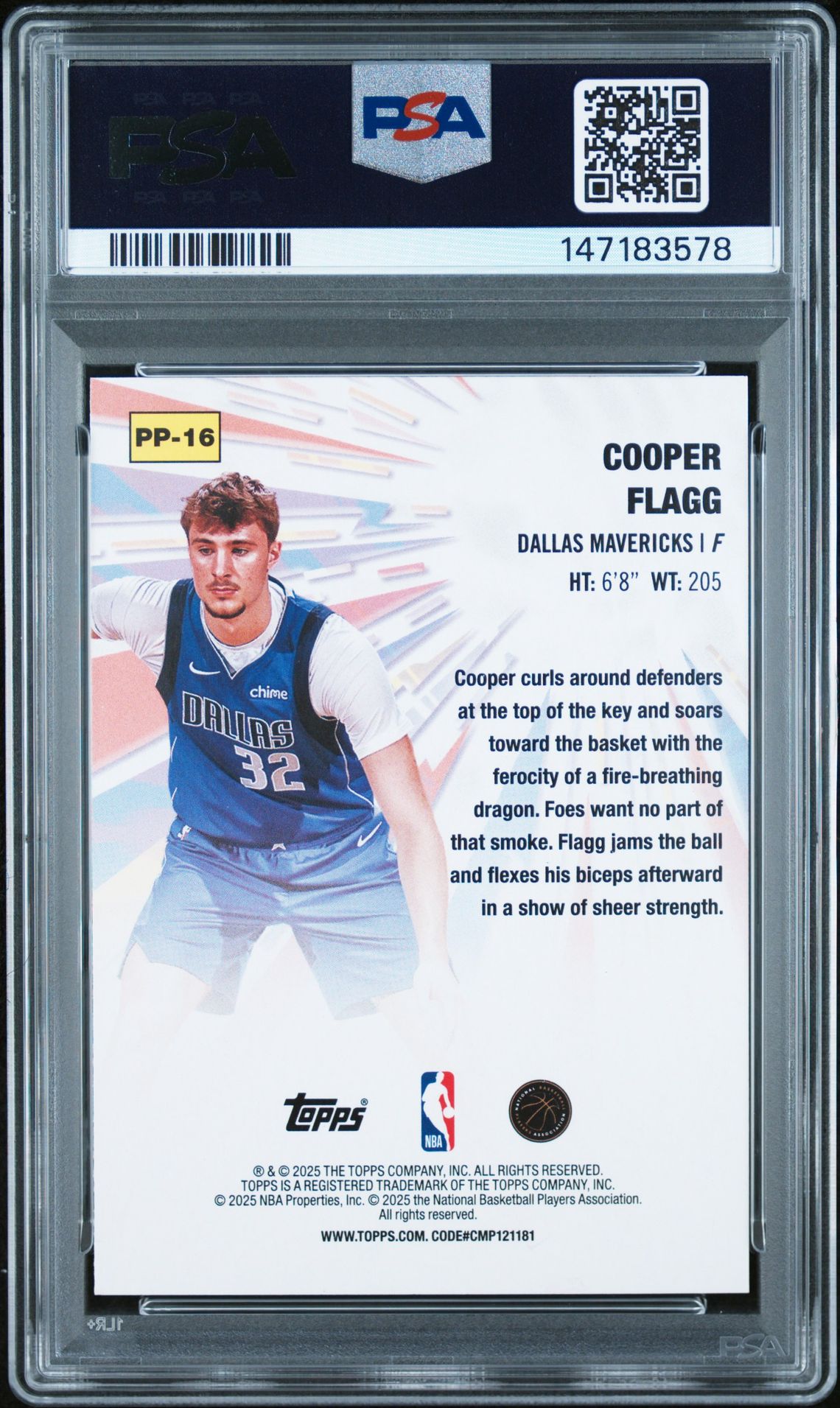2025 Topps Power Players Cooper Flagg #Pp-16 Mint 9 back