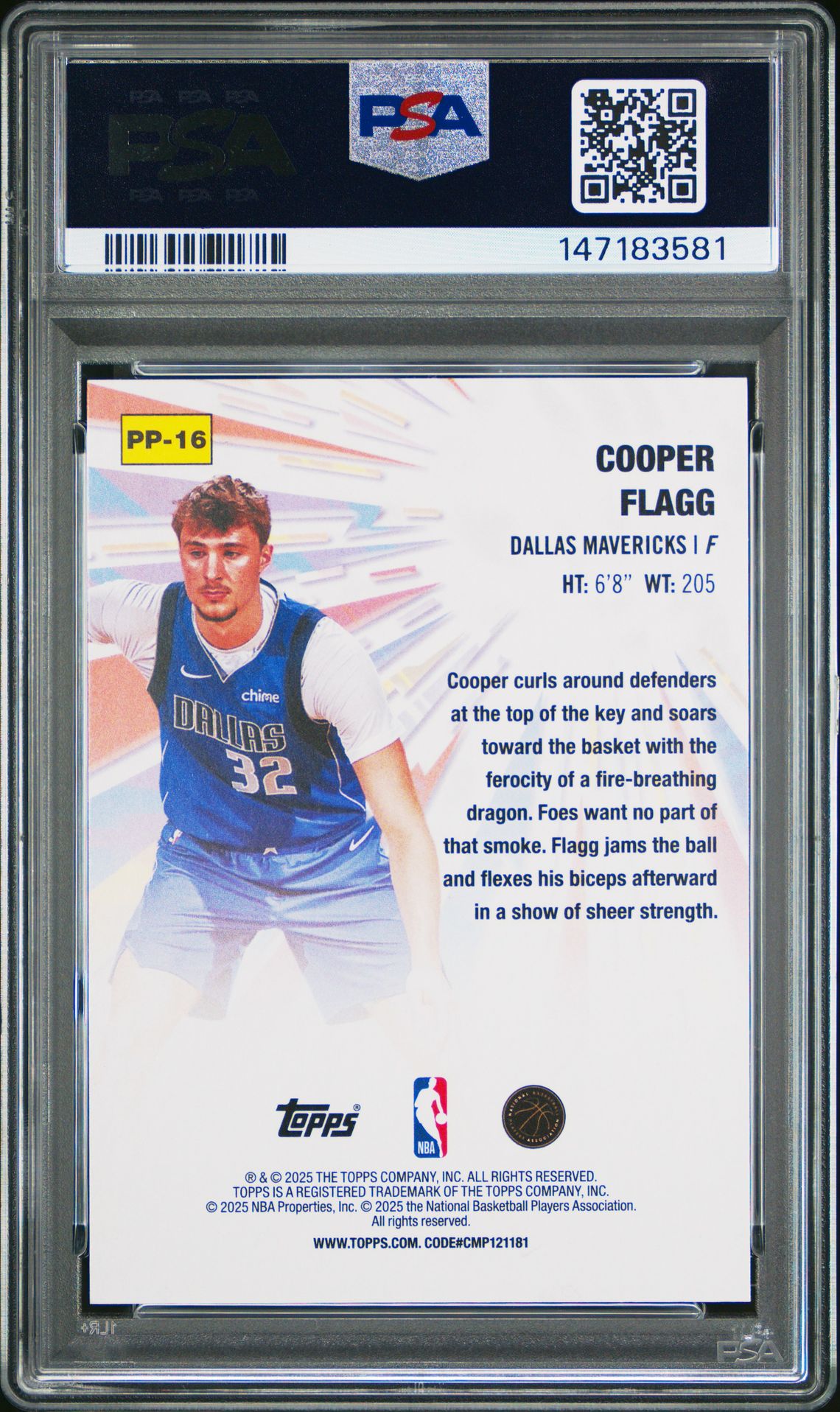 2025 Topps Power Players Cooper Flagg #Pp-16 Mint 9 back