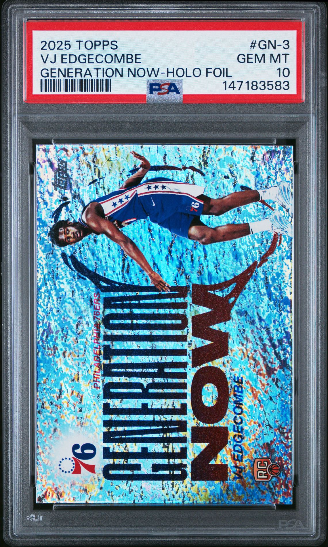 2025 Topps Generation Now Vj Edgecombe #Gn-3 (Generation Now-Holo Foil) Gem Mt 10 front