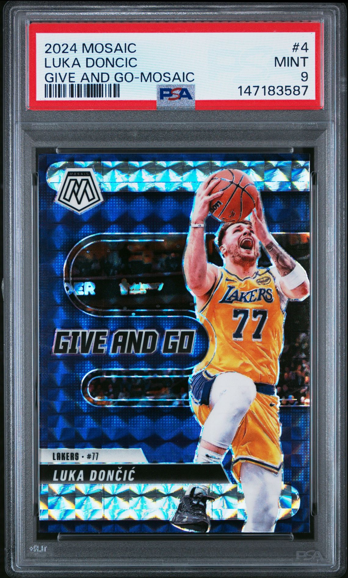 2024 Panini Mosaic Give And Go Luka Doncic #4 (Give And Go-Mosaic) Mint 9 front