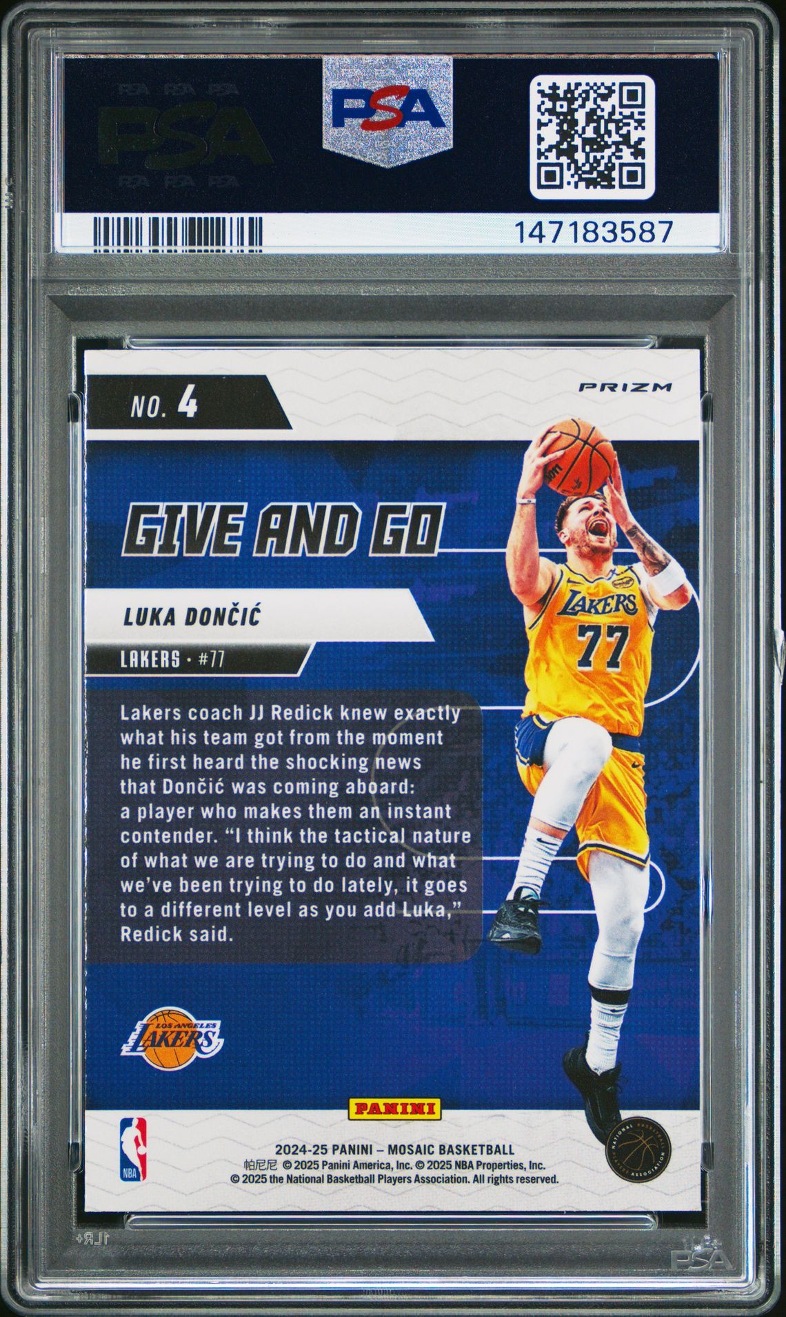2024 Panini Mosaic Give And Go Luka Doncic #4 (Give And Go-Mosaic) Mint 9 back