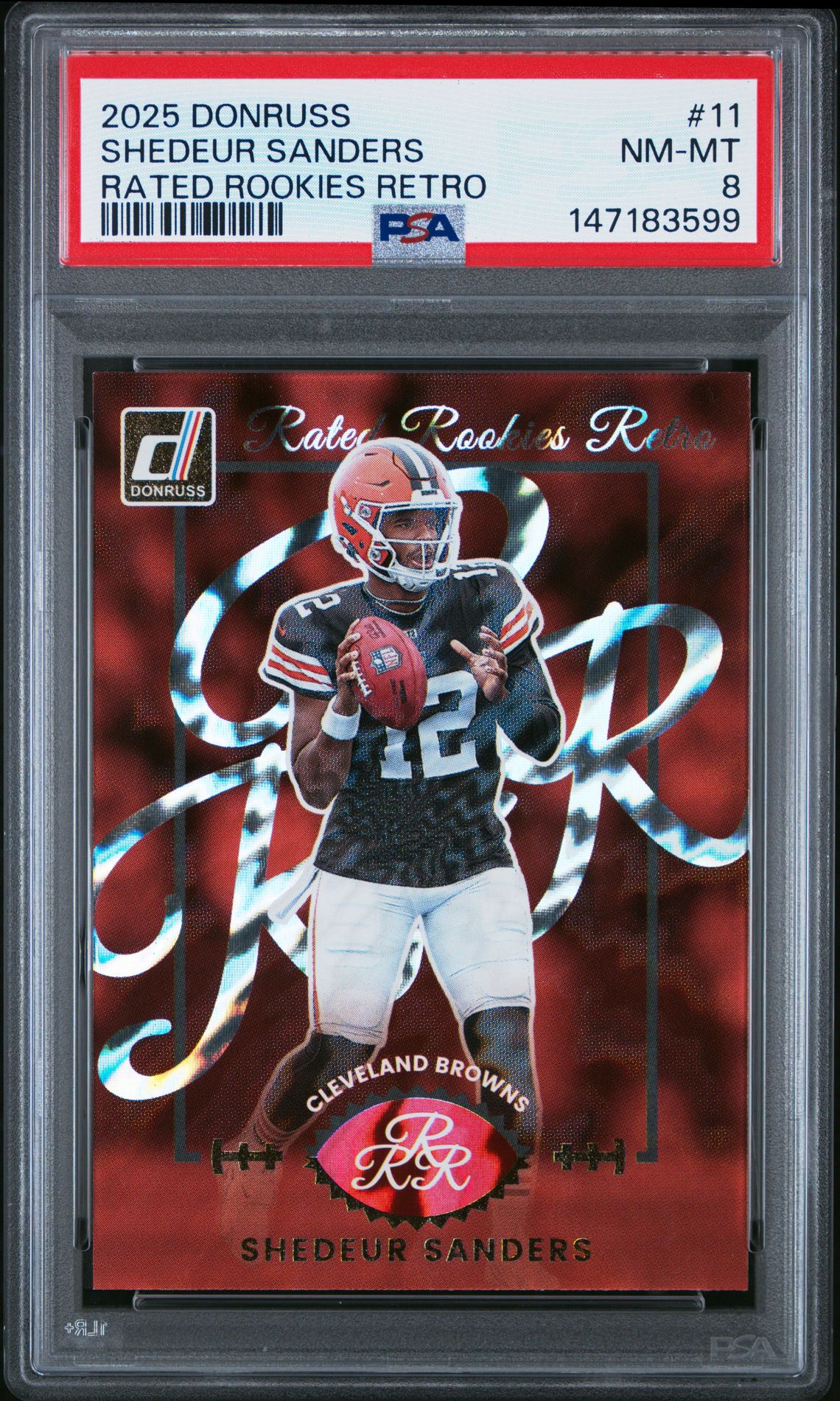 2025 Panini Donruss Rated Rookies Retro Shedeur Sanders #11 Nm-Mt 8 front