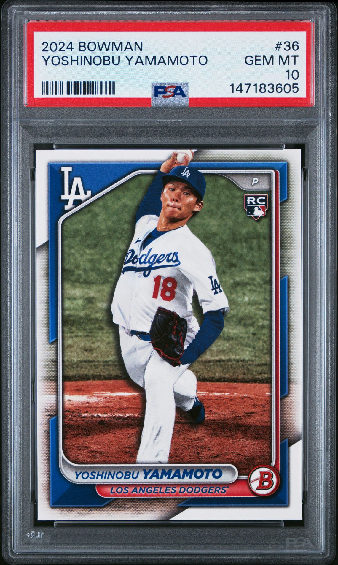 2024 Bowman Yoshinobu Yamamoto #36 Gem Mt 10 front