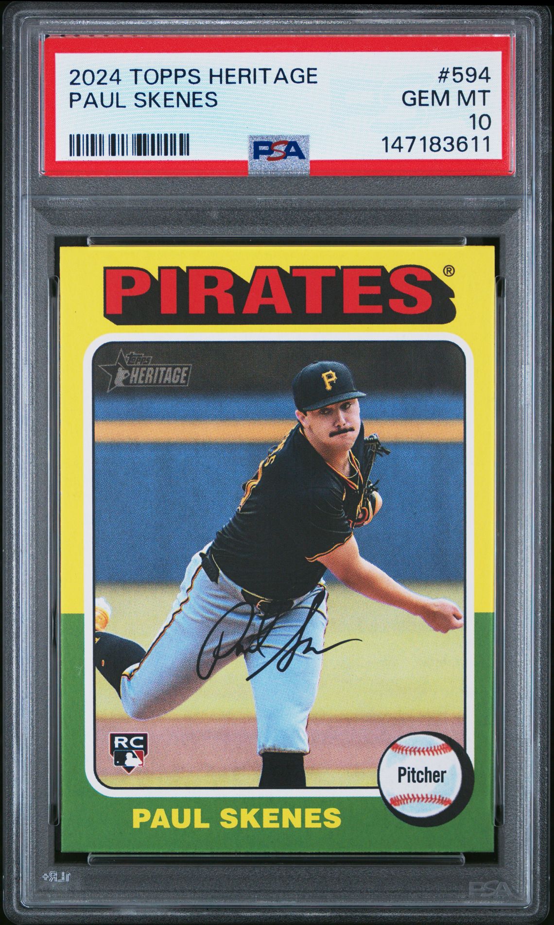 2024 Topps Heritage Paul Skenes #594 Gem Mt 10 front