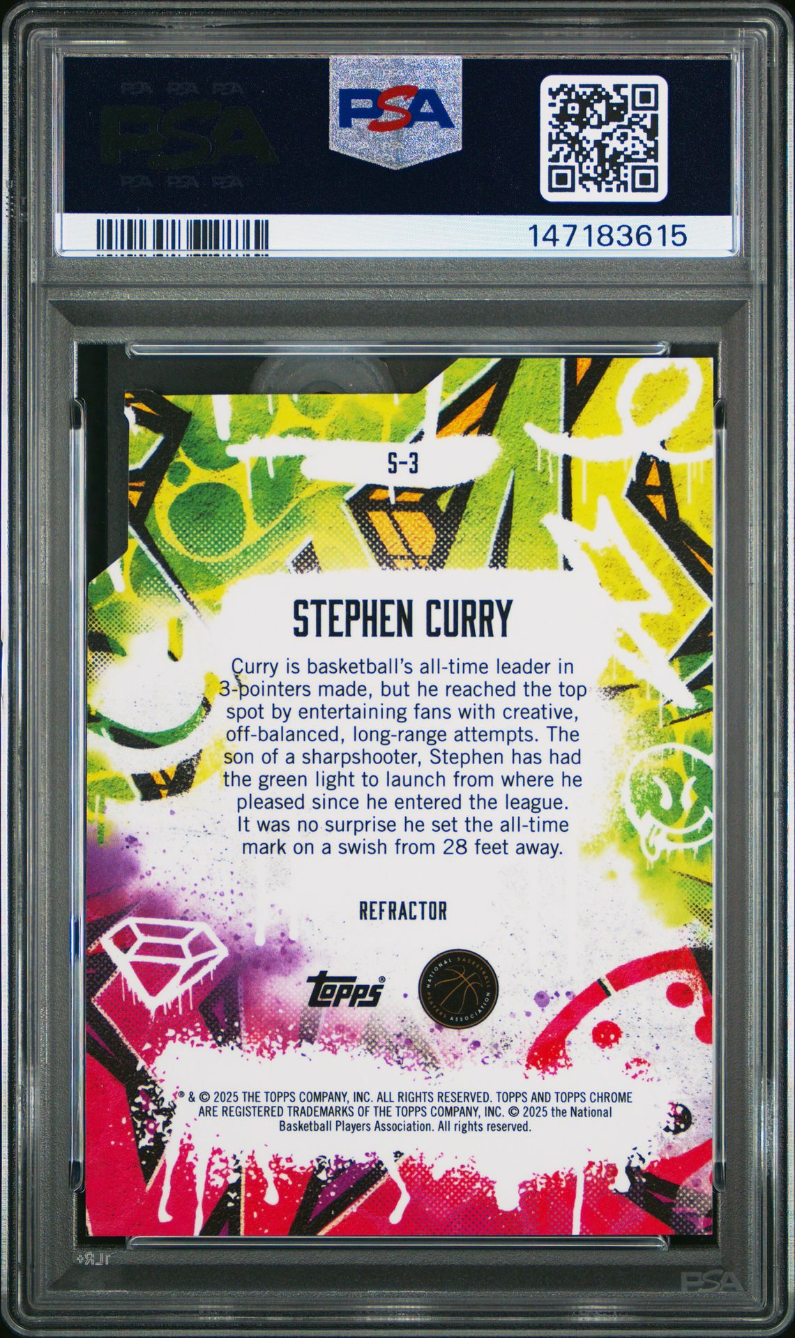 2024 Topps Finest Showstoppers Stephen Curry #S3 (Showstoppers-Refractor) Gem Mt 10 back