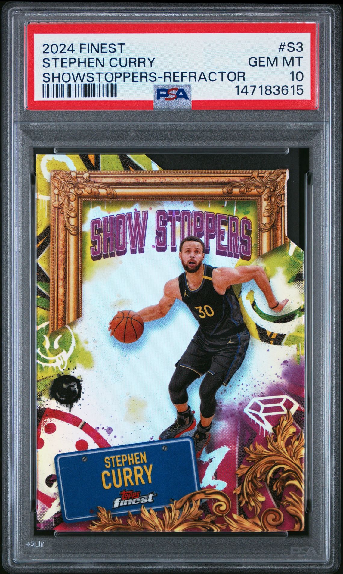 2024 Topps Finest Showstoppers Stephen Curry #S3 (Showstoppers-Refractor) Gem Mt 10 front