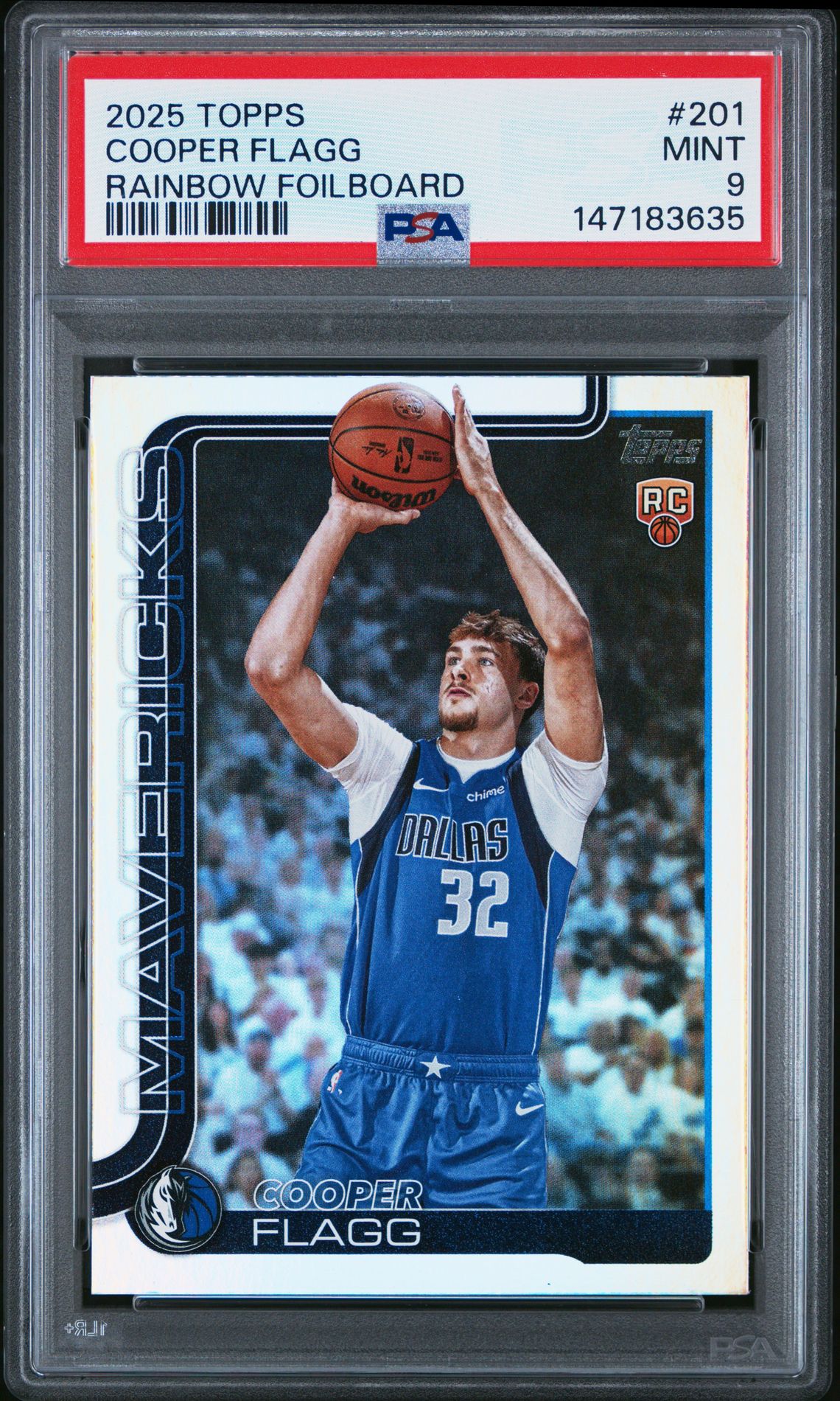 2025 Topps Cooper Flagg #201 (Rainbow Foilboard) Mint 9 front