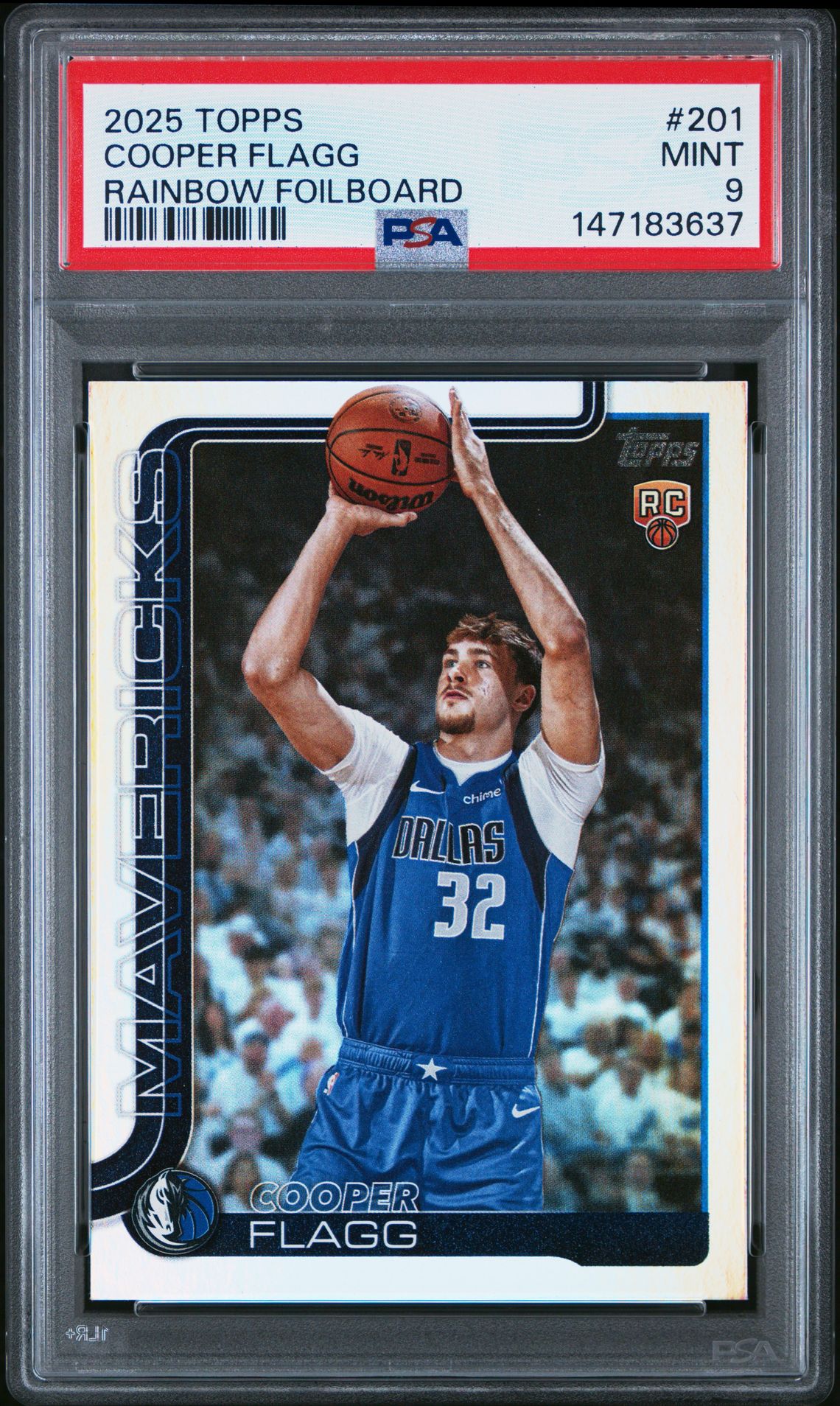2025 Topps Cooper Flagg #201 (Rainbow Foilboard) Mint 9 front