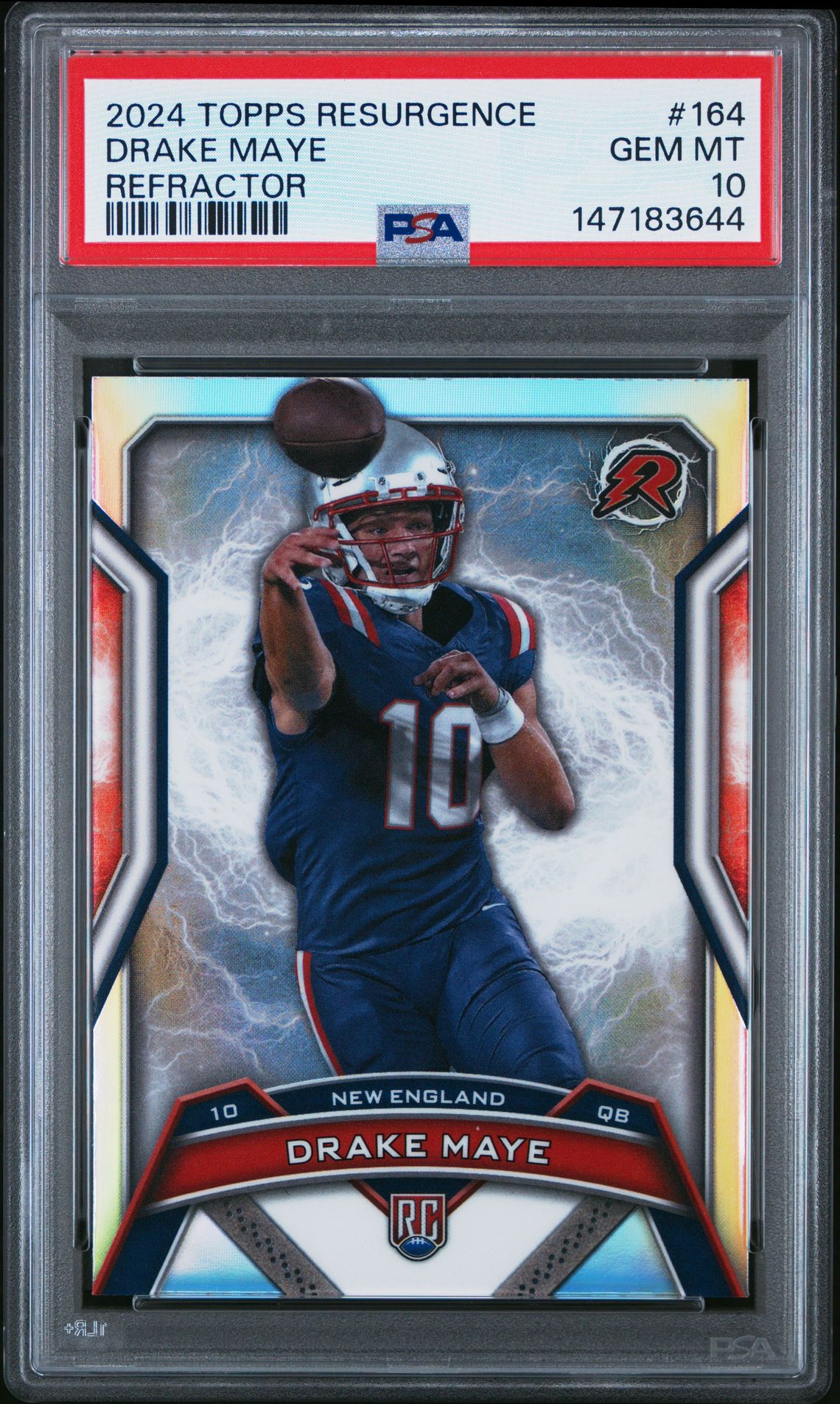 2024 Topps Resurgence Drake Maye #164 (Refractor) Gem Mt 10 front