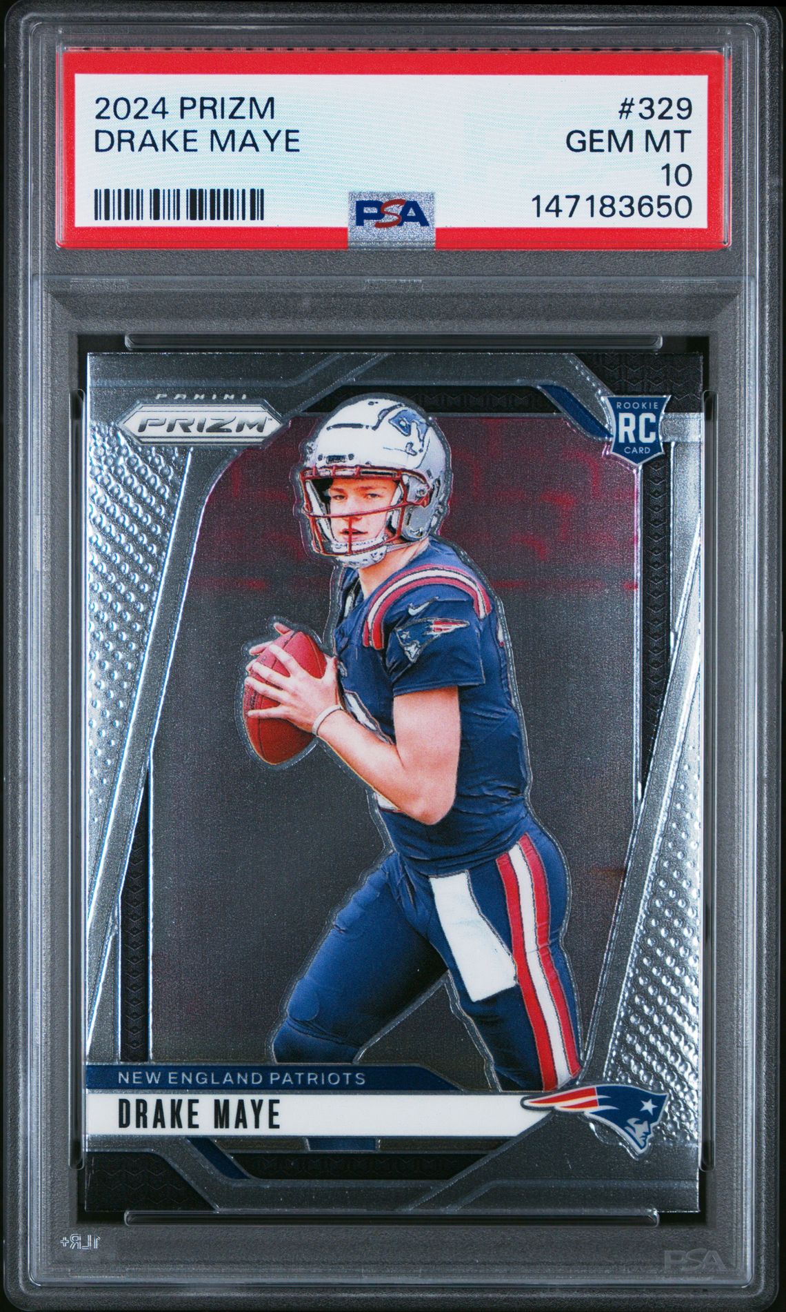 2024 Panini Prizm Drake Maye #329 Gem Mt 10 front