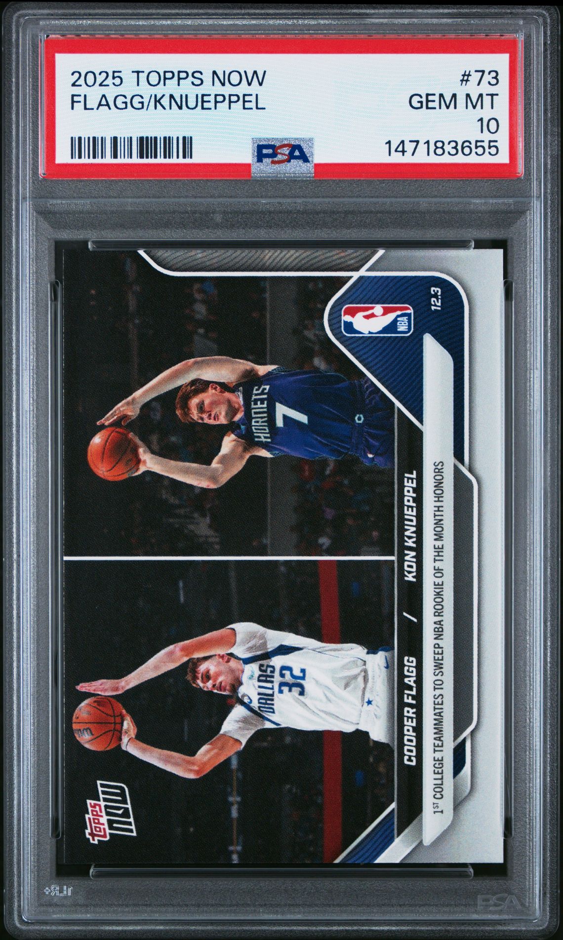 2025 Topps Now Flagg/Knueppel #73 Gem Mt 10 front