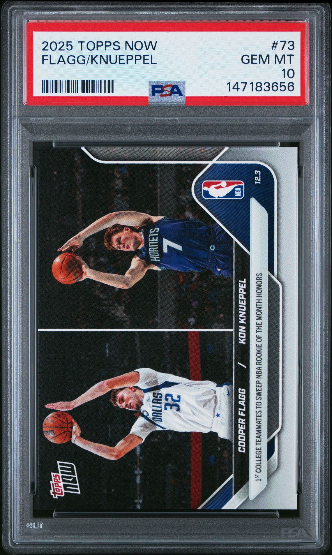 2025 Topps Now Flagg/Knueppel #73 Gem Mt 10 front