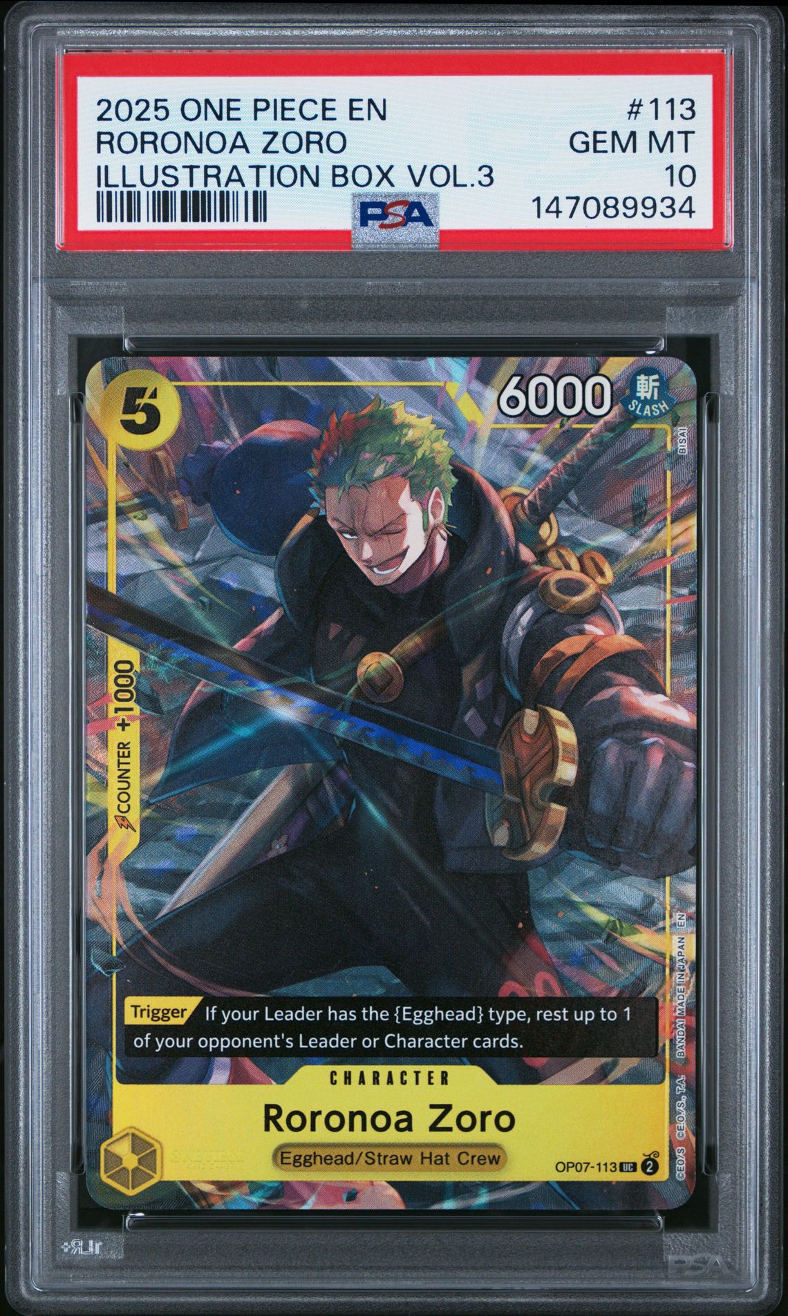 2025 One Piece ILLUSTRATION BOX VOL.3 #113 Roronoa Zoro front