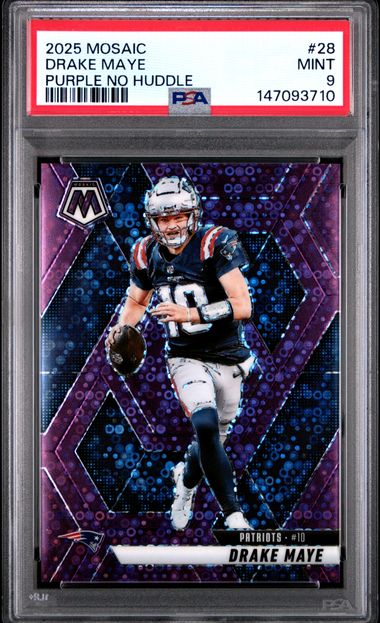 2025 Panini Mosaic Purple #28 Drake Maye front