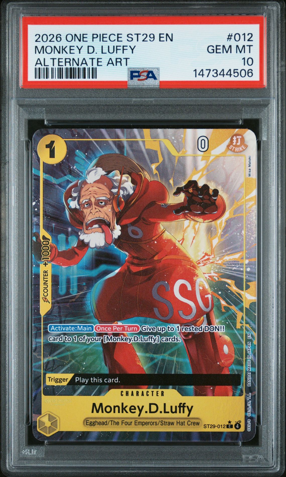 2026 One Piece ONE PIECE STARTER DECK ST29-EGGHEAD ALTERNATE ART #012 Monkey D. Luffy front