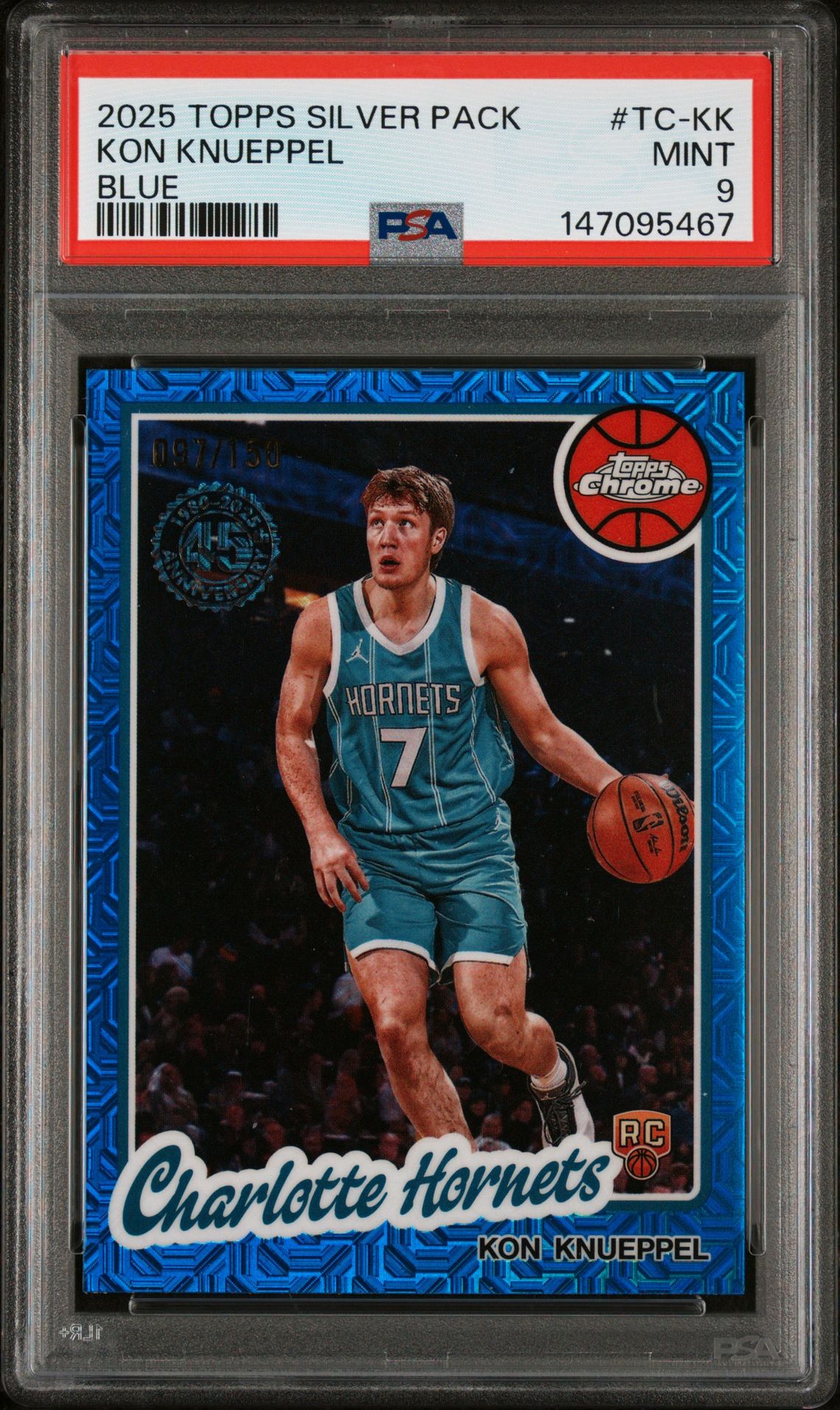 2025 Topps TOPPS SILVER PACK 1980-81 TOPPS CHROME BASKETBALL BLUE #TC-KK Kon Knueppel front