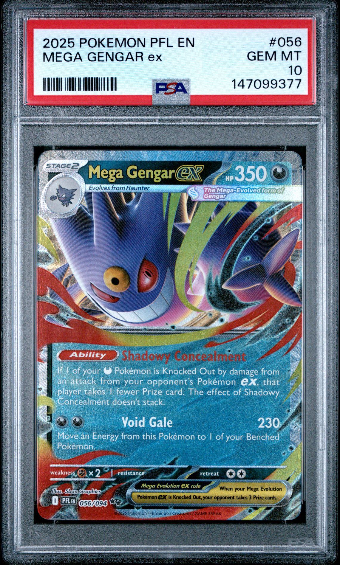 2025 Pokemon POKEMON PFL EN-PHANTASMAL FLAMES #056 Mega Gengar Ex front