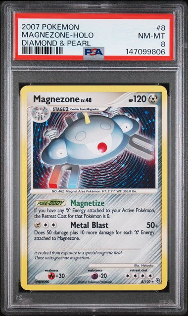 2007 Pokemon Diamond & Pearl Holo #8 Magnezone front