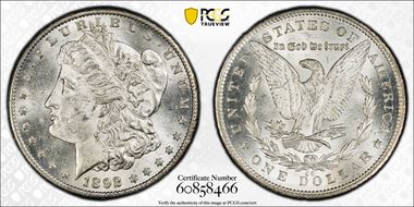 1892-CC $1 AU58