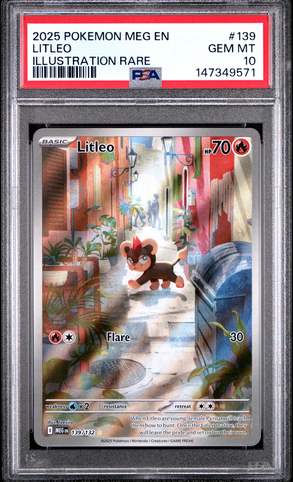 2025 Pokemon POKEMON MEG EN-MEGA EVOLUTION ILLUSTRATION RARE #139 Litleo front