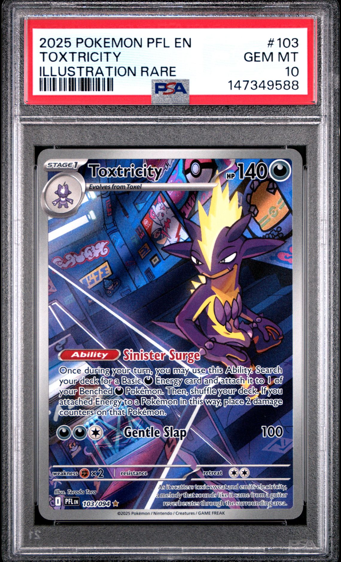2025 Pokemon POKEMON PFL EN-PHANTASMAL FLAMES ILLUSTRATION RARE #103 Toxtricity front