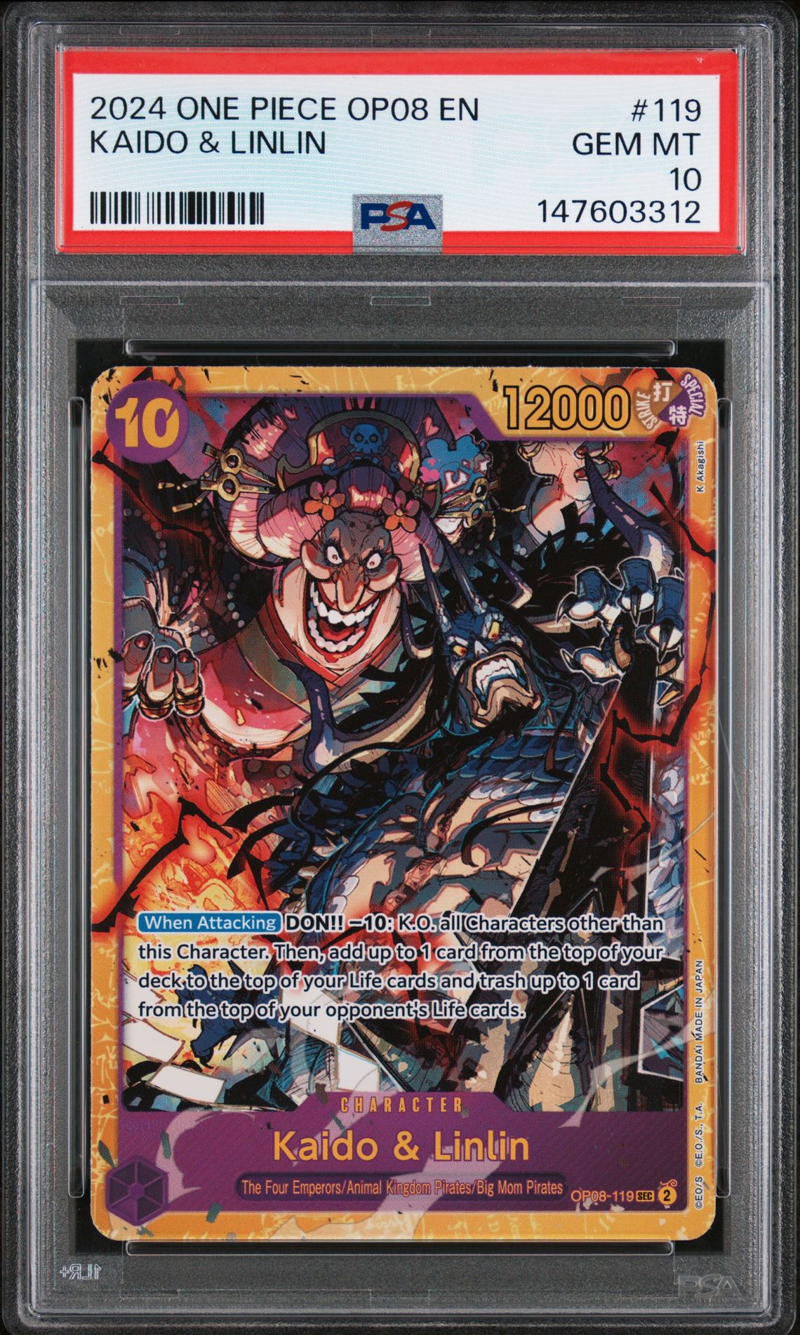 2024 One Piece One Piece Op08-Two Legends #119 Kaido & Linlin front