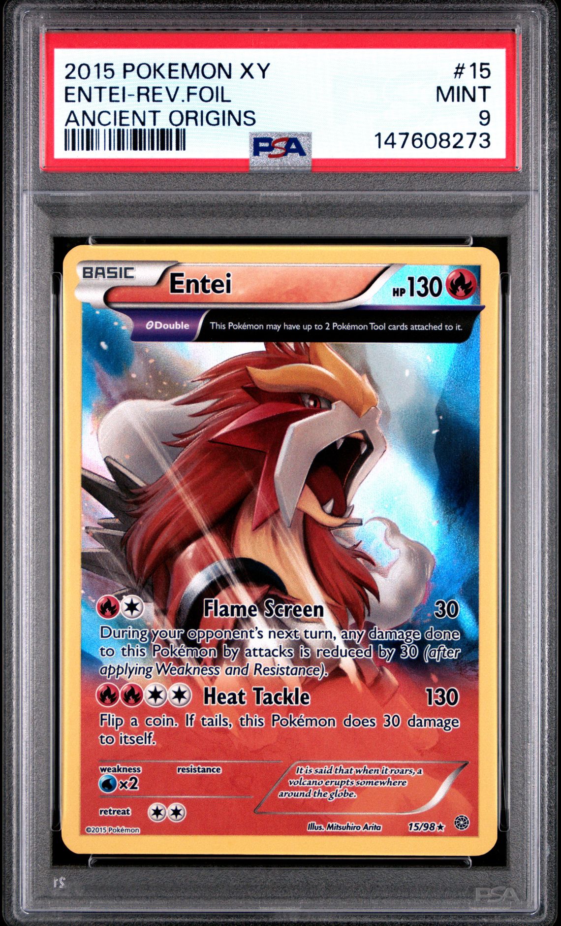 2015 Pokemon POKEMON XY ANCIENT ORIGINS #15 Entei-Rev.Foil front