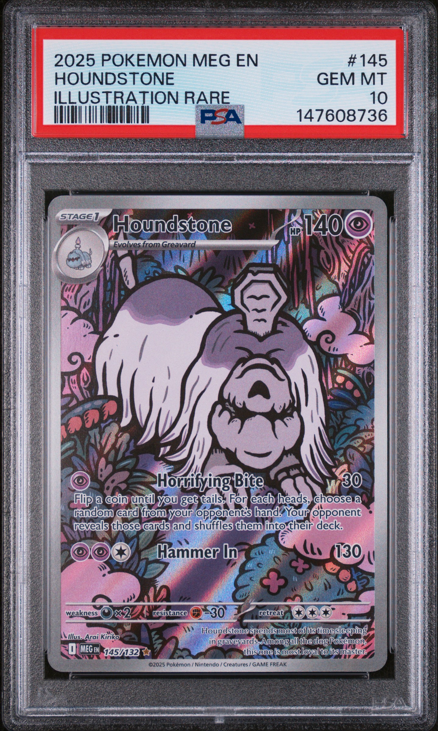 2025 #145 Houndstone PSA 10 Meg EN-Mega Evolution