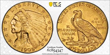 1909 $2.50 MS62